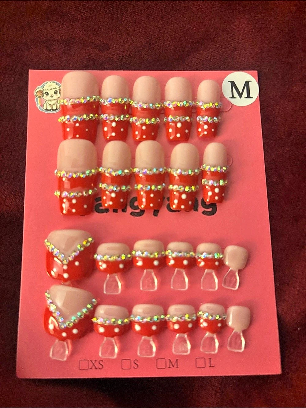 Press-On Nails Red & Multicolor